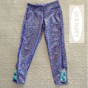 Old Navy Leggings, Girl's Size 10-12, Purple/ Turquoise/Peach Geometric Print